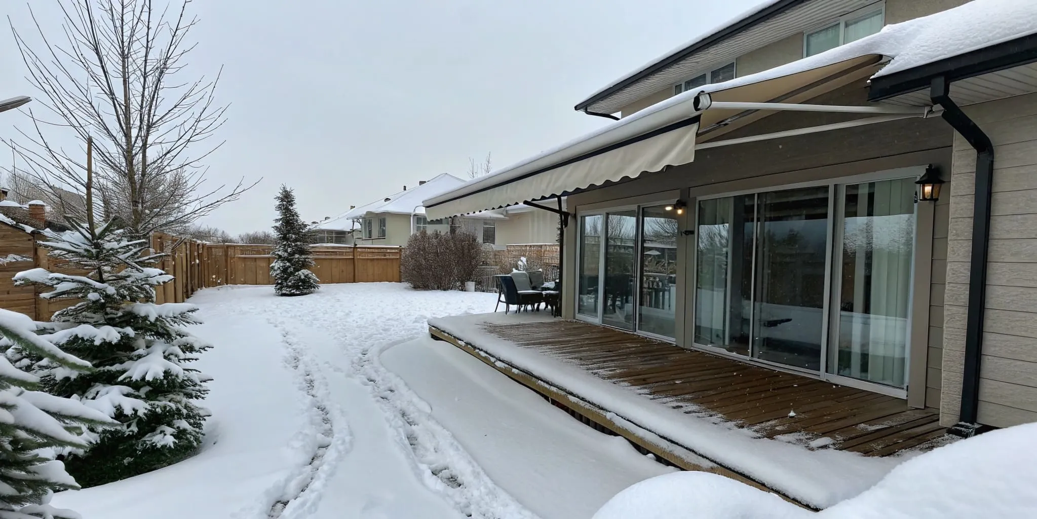 Calgary winter backyard