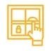 child’s hand easily sliding window sash, lock symbol glowing, smooth track underneath