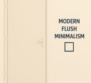 Smooth beige flush door with clean handle, modern minimal design