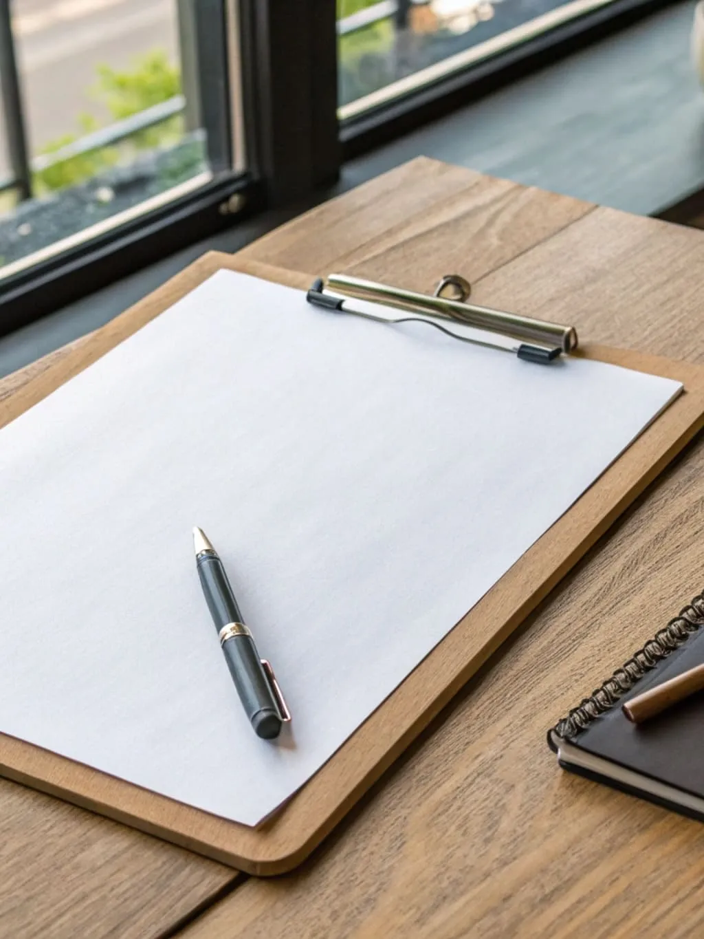 Empty clipboard and pen ready for taking notes during consultation